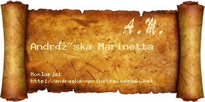 Andráska Marinetta névjegykártya